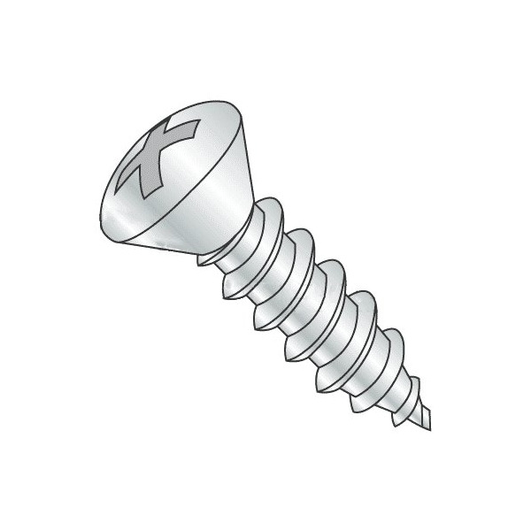 Newport Fasteners Sheet Metal Screw, #6 x 3/4 in, 18-8 Stainless Steel Oval Head Phillips Drive, 1000 PK 630673-1000 - main